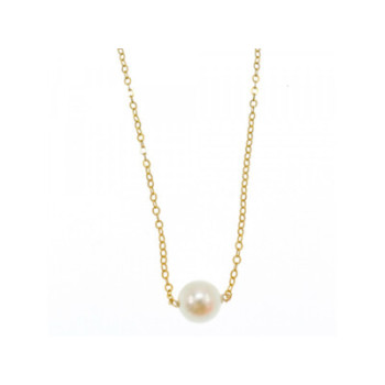 CHILDREN'S 14K YELLOW GOLD PEARL CHAIN WITH PENDANT