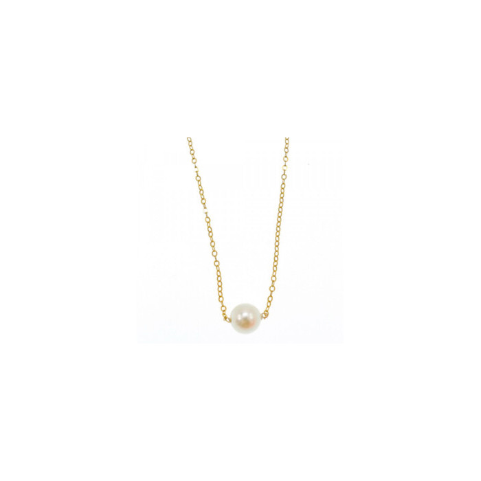 CHILDREN'S 14K YELLOW GOLD PEARL CHAIN WITH PENDANT