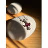 14K WHITE GOLD PENDANT NECKLACE RUBY & DIAMOND
