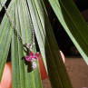 14K White Gold Pendant Necklace Ruby & Diamond