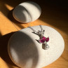 14K White Gold Pendant Necklace Ruby & Diamond
