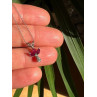 14K WHITE GOLD PENDANT NECKLACE RUBY & DIAMOND