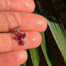 14K White Gold Pendant Necklace Ruby & Diamond