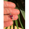 14K WHITE GOLD PENDANT NECKLACE RUBY & DIAMOND