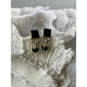 Vintage 925 Sterling Silver Black Nephrite Earrings