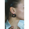 925 Sterling Silver Black Jewelry Glass & CZ Earrings