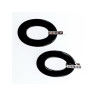 925 Sterling Silver Black Jewelry Glass & CZ Earrings