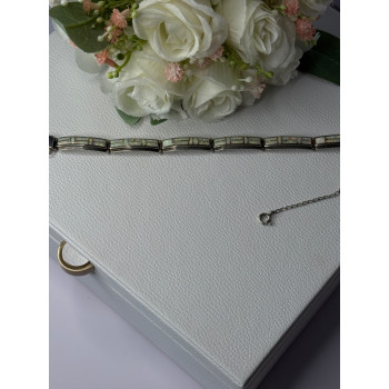 925 Sterling Silver Shiny Opal Bracelet Length 7.5 Inch