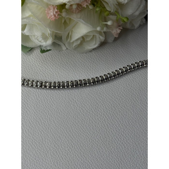 925 Sterling Silver Fas 3 Diamonds Bracelet Length 7.5 Inch