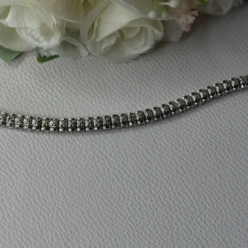 925 Sterling Silver Fas 3 Diamonds Bracelet Length 7.5 Inch