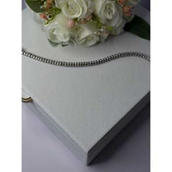 925 Sterling Silver Fas 3 Diamonds Bracelet Length 7.5 Inch