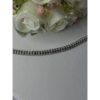 925 Sterling Silver Fas 3 Diamonds Bracelet Length 7.5 Inch