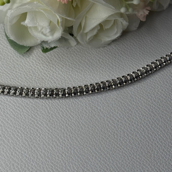 925 Sterling Silver Fas 3 Diamonds Bracelet Length 7.5 Inch