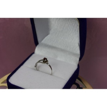 925 Sterling Silver Garnet Ring Size 5.5