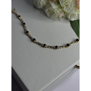 925 Sterling Silver Gold Plated Sapphire Bracelet Length 8.5 Inch