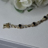 925 Sterling Silver Gold Plated Sapphire Bracelet Length 8.5 Inch