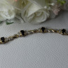 925 Sterling Silver Gold Plated Sapphire Bracelet Length 8.5 Inch