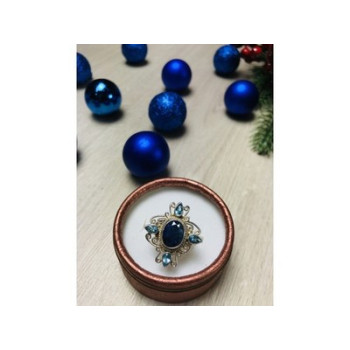 925 Sterling Silver Spinel & Aquamarines Ring Size 6.5