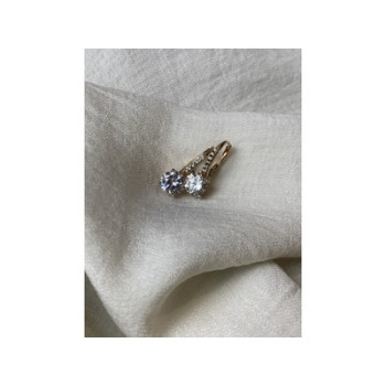 925 Sterling Silver Gold Plated CZ Earrings