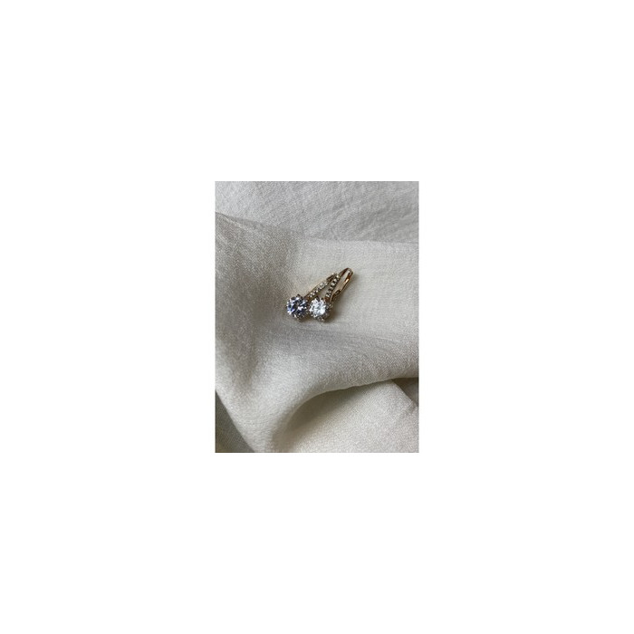 925 Sterling Silver Gold Plated CZ Earrings