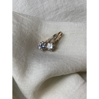 925 Sterling Silver Gold Plated CZ Earrings