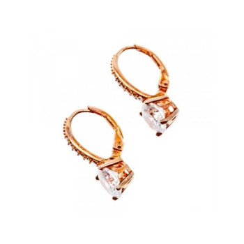 925 Sterling Silver Gold Plated CZ Earrings
