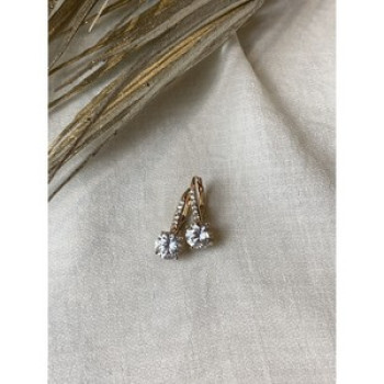 925 Sterling Silver Gold Plated CZ Earrings