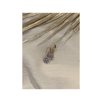 925 Sterling Silver Gold Plated CZ Earrings