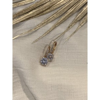925 Sterling Silver Gold Plated CZ Earrings