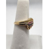 14K YELLOW GOLD TOURMALINE & DIAMOND RING  SIZE 5.5