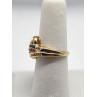 14K YELLOW GOLD TOURMALINE & DIAMOND RING  SIZE 5.5