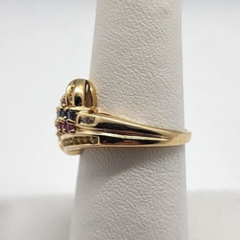 14K Yellow Gold Tourmaline & Diamond Ring Size 5.5