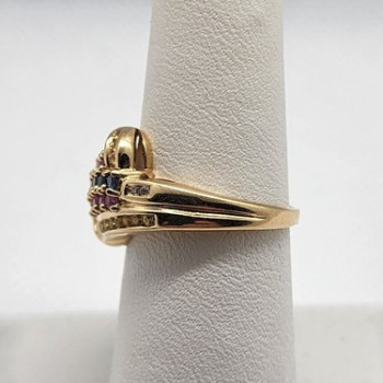 14K Yellow Gold Tourmaline & Diamond Ring Size 5.5