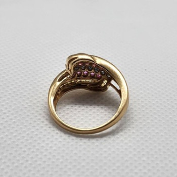 14K Yellow Gold Tourmaline & Diamond Ring Size 5.5