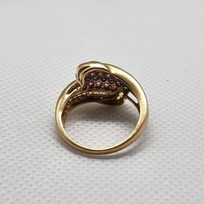 14K Yellow Gold Tourmaline & Diamond Ring Size 5.5