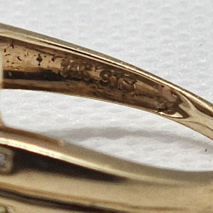 14K Yellow Gold Tourmaline & Diamond Ring Size 5.5