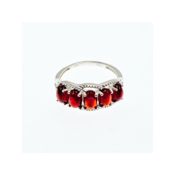 925 Sterling Silver Pyrope Garnet Ring Size 7