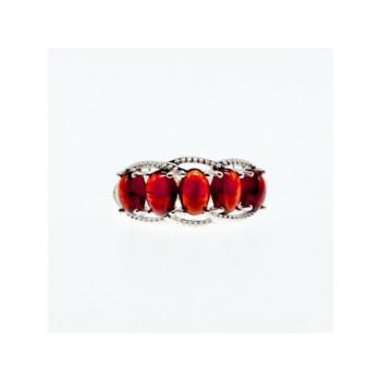 925 Sterling Silver Pyrope Garnet Ring Size 7