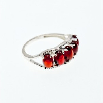 925 Sterling Silver Pyrope Garnet Ring Size 7