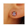 14K YELLOW GOLD PURPLE TOURMALINE STUD EARRINGS