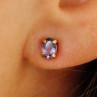 14K Yellow Gold Purple Tourmaline Stud Earrings