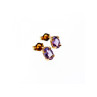 14K YELLOW GOLD PURPLE TOURMALINE STUD EARRINGS