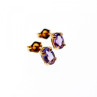 14K Yellow Gold Purple Tourmaline Stud Earrings