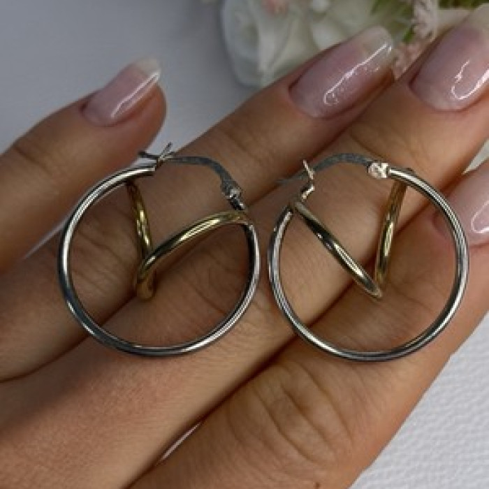 925 Sterling Silver Elegant Italy Earrings Length 1.10 Inch