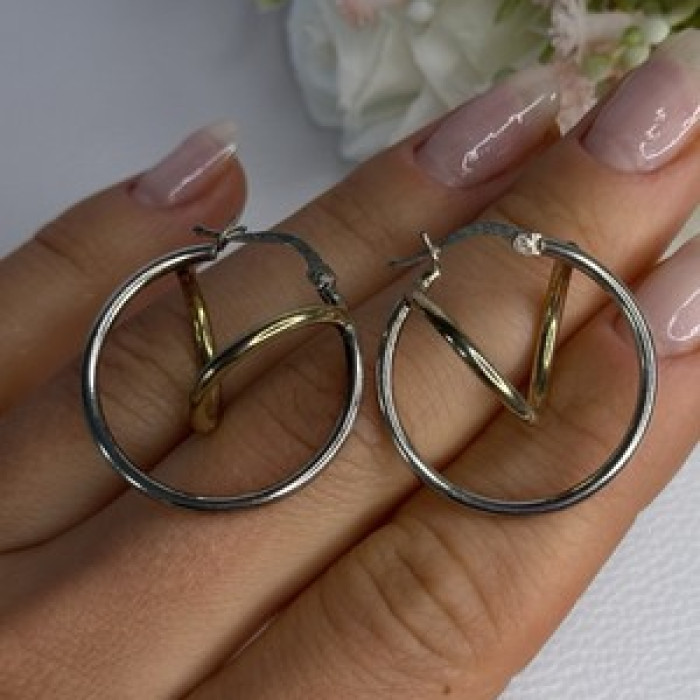 925 Sterling Silver Elegant Italy Earrings Length 1.10 Inch
