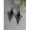 Vintage 925 Sterling Silver Agate Earrings Length 2.60 Inch