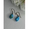 925 Sterling Silver Turquoise Earrings Length 1.20 Inch