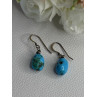 925 Sterling Silver Turquoise Earrings Length 1.20 Inch