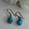 925 Sterling Silver Turquoise Earrings Length 1.20 Inch