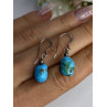 925 Sterling Silver Turquoise Earrings Length 1.20 Inch